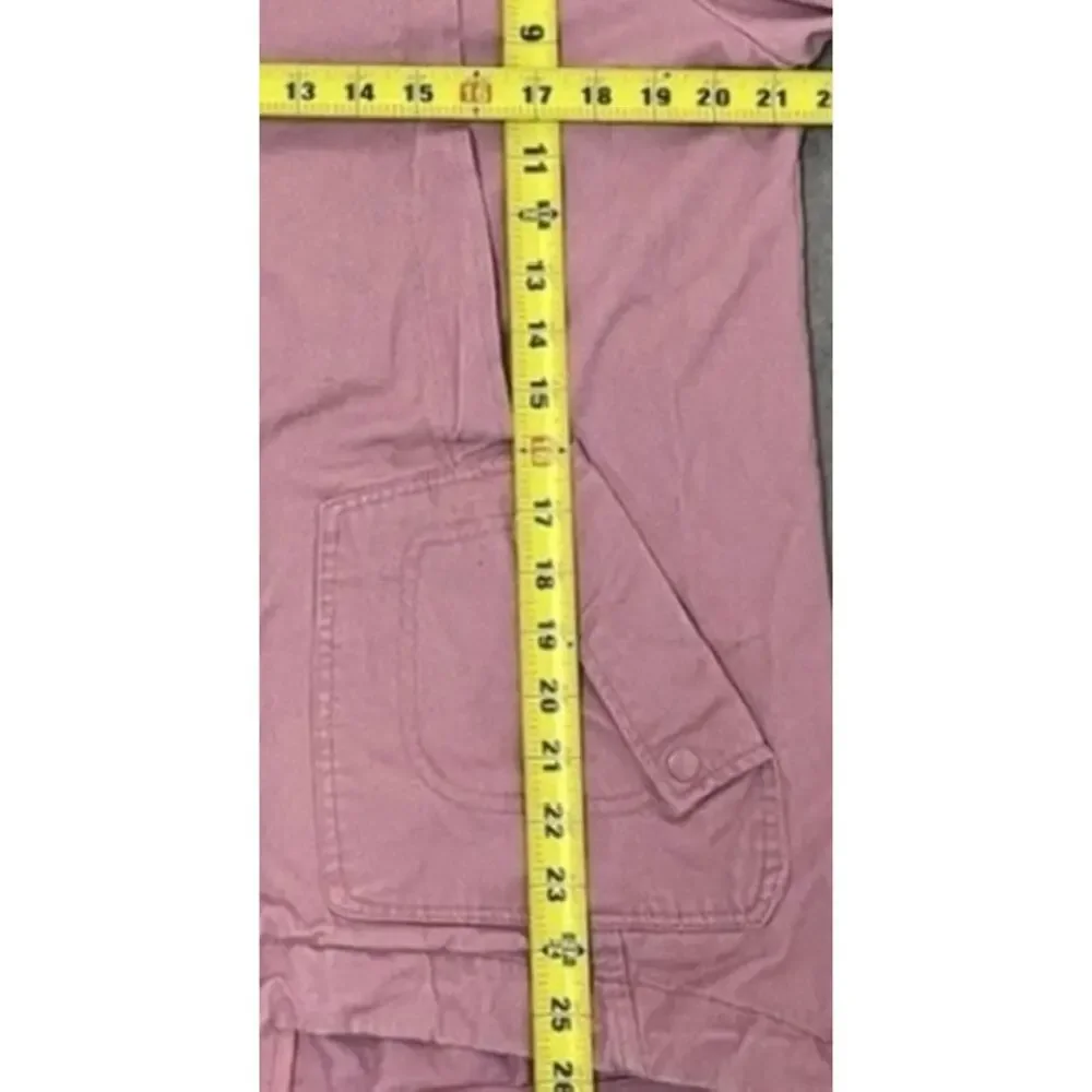 Jolt Pink Utility cargo barn jacket Button Pockets Collared Casual Women’s L
